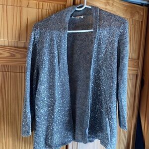 Eileen Fisher Gray Metallic Knit Cardigan